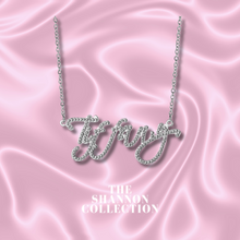 Load image into Gallery viewer, ‘CURLY RHINESTONE’ NAME NECKLACE (PRE-ORDER)