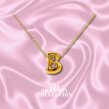 Load image into Gallery viewer, ‘FUNKY BUBBLE INITIAL' 18K GOLD PLATED STAINLESS STEEL NECKLACE