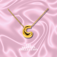 Load image into Gallery viewer, ‘FUNKY BUBBLE INITIAL' 18K GOLD PLATED STAINLESS STEEL NECKLACE