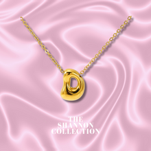 Load image into Gallery viewer, ‘FUNKY BUBBLE INITIAL' 18K GOLD PLATED STAINLESS STEEL NECKLACE