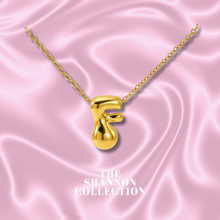 Load image into Gallery viewer, ‘FUNKY BUBBLE INITIAL' 18K GOLD PLATED STAINLESS STEEL NECKLACE