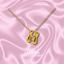 Load image into Gallery viewer, ‘FUNKY BUBBLE INITIAL' 18K GOLD PLATED STAINLESS STEEL NECKLACE