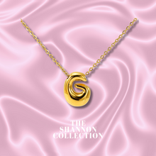 Load image into Gallery viewer, ‘FUNKY BUBBLE INITIAL' 18K GOLD PLATED STAINLESS STEEL NECKLACE