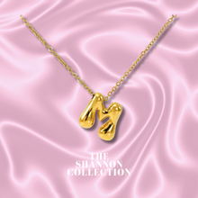 Load image into Gallery viewer, ‘FUNKY BUBBLE INITIAL' 18K GOLD PLATED STAINLESS STEEL NECKLACE