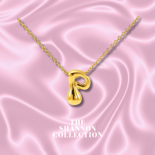 Load image into Gallery viewer, ‘FUNKY BUBBLE INITIAL' 18K GOLD PLATED STAINLESS STEEL NECKLACE