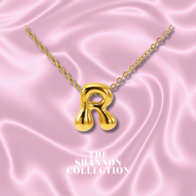 Load image into Gallery viewer, ‘FUNKY BUBBLE INITIAL' 18K GOLD PLATED STAINLESS STEEL NECKLACE