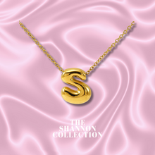 Load image into Gallery viewer, ‘FUNKY BUBBLE INITIAL' 18K GOLD PLATED STAINLESS STEEL NECKLACE