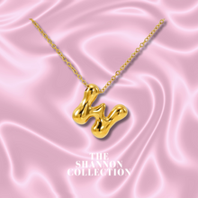 Load image into Gallery viewer, ‘FUNKY BUBBLE INITIAL' 18K GOLD PLATED STAINLESS STEEL NECKLACE