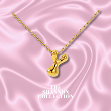 Load image into Gallery viewer, ‘FUNKY BUBBLE INITIAL' 18K GOLD PLATED STAINLESS STEEL NECKLACE