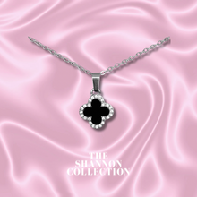 Load image into Gallery viewer, BLACK ‘CLOVER DREAMS&#39; STAINLESS STEEL NECKLACE
