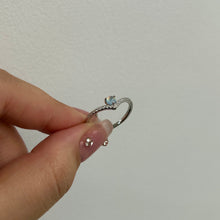 Load image into Gallery viewer, BLUE ‘MOONSHINE WISHBONE’ STERLING SILVER RING
