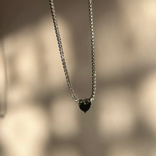 Load image into Gallery viewer, BLACK ‘HEART OF THE OCEAN’ STAINLESS STEEL NECKLACE
