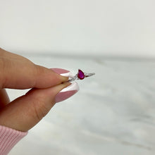 Load image into Gallery viewer, DARK PINK ‘A DROP OF ELEGANCE’ STERLING SILVER RING
