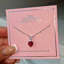 Load image into Gallery viewer, RED ‘YOU MAKE MY HEART DROP’ STERLING SILVER NECKLACE
