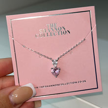 Load image into Gallery viewer, PINK ‘YOU MAKE MY HEART DROP’ STERLING SILVER NECKLACE
