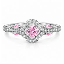 Load image into Gallery viewer, PINK ‘RADIANT CLOVER’ STERLING SILVER RING
