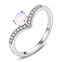 Load image into Gallery viewer, WHITE ‘MOONSHINE WISHBONE’ STERLING SILVER RING
