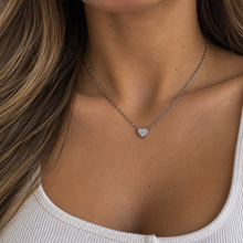 Load image into Gallery viewer, 'DIAMANTÉ HEART' STAINLESS STEEL NECKLACE
