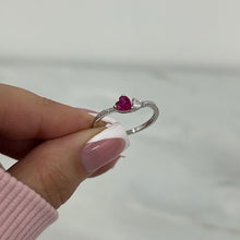 Load image into Gallery viewer, DARK PINK ‘SOULMATE’ STERLING SILVER RING
