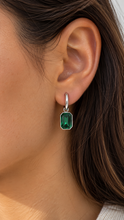 Load image into Gallery viewer, EMERALD GREEN ‘TROPHY WIFE’ STAINLESS STEEL EARRINGS

