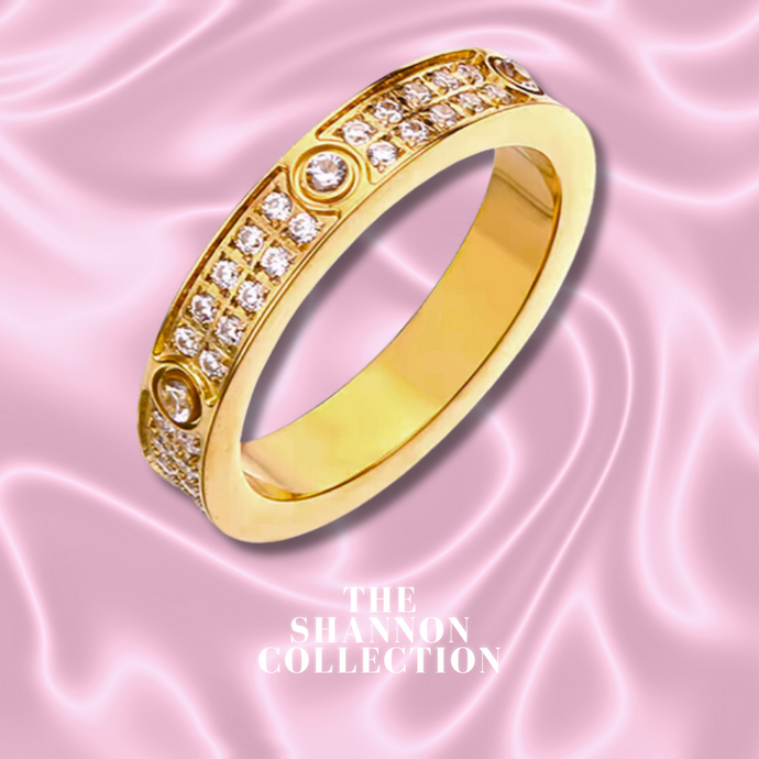 'ICY GLACIER’ 18K GOLD PLATED STAINLESS STEEL RING
