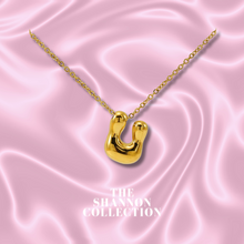 Load image into Gallery viewer, ‘FUNKY BUBBLE INITIAL&#39; 18K GOLD PLATED STAINLESS STEEL NECKLACE
