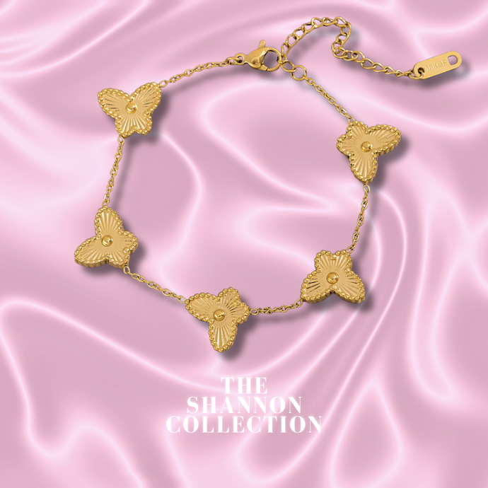 'PREMIUM BUTTERFLY' 18K GOLD PLATED STAINLESS STEEL BRACELET