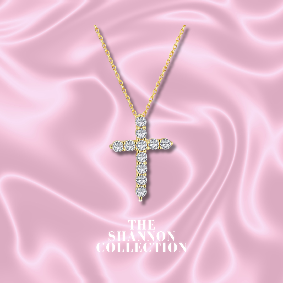 BABY JOCELYN 18K GOLD PLATED STERLING SILVER CROSS NECKLACE