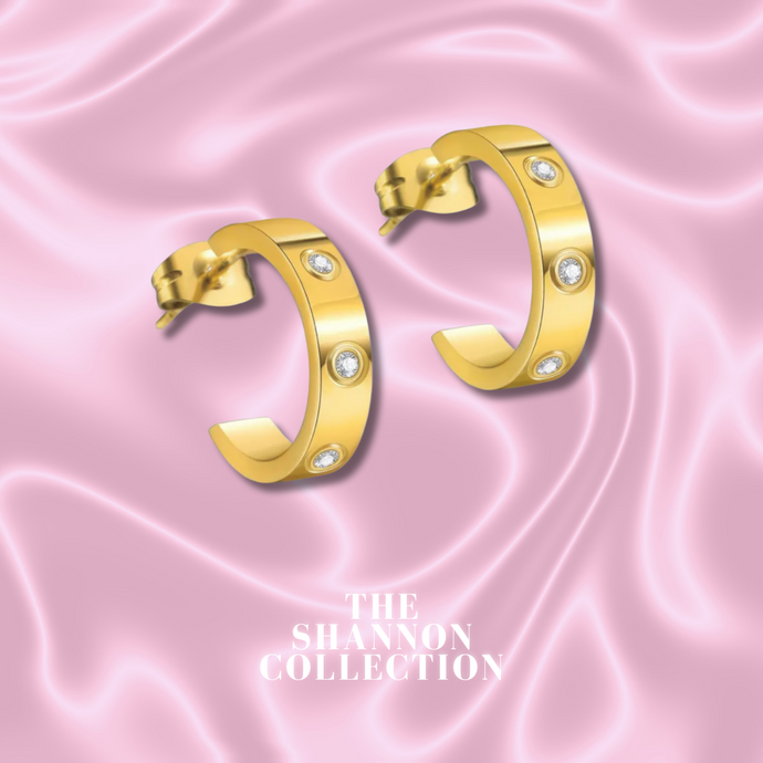 ‘FLAWLESS' 18K GOLD PLATED STAINLESS STEEL EARRINGS