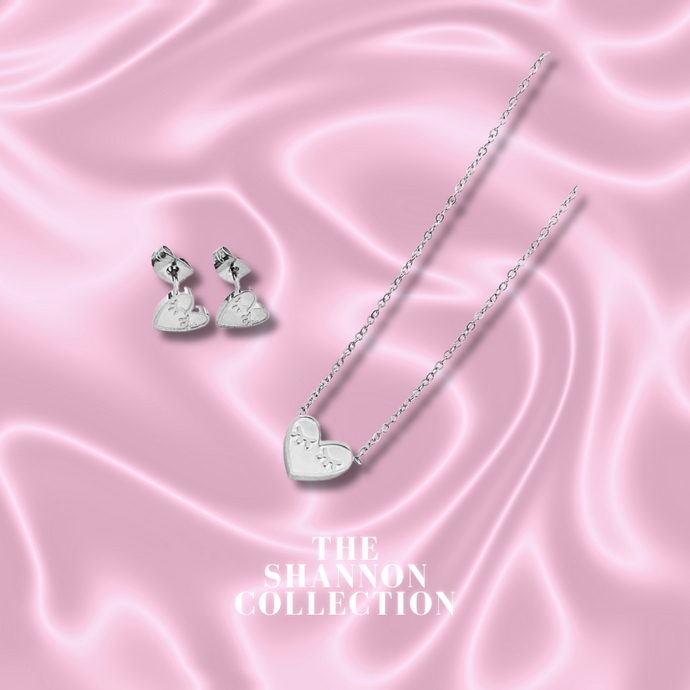 ‘EYE LOVE YOU’ STAINLESS STEEL NECKLACE & EARRINGS SET