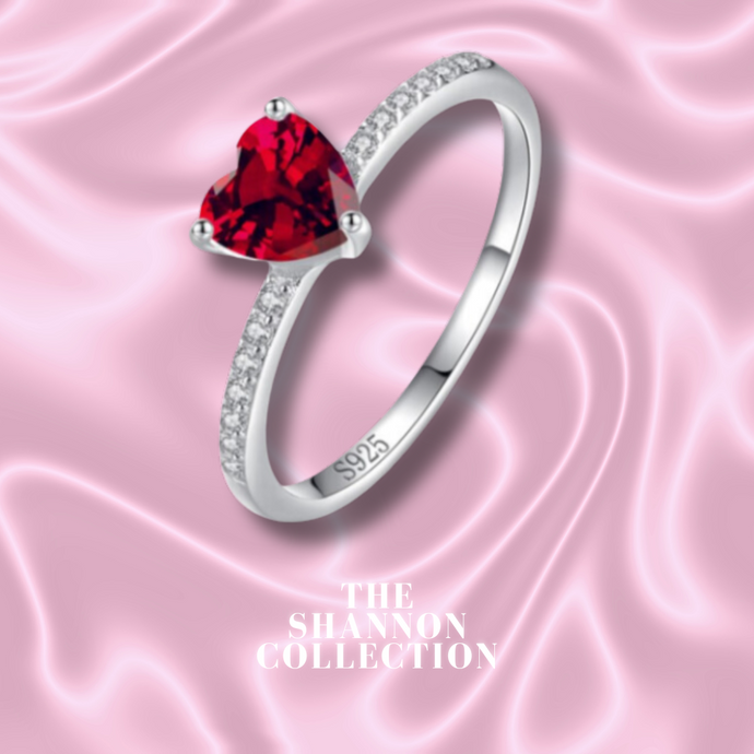 RED ‘MINI LOVE’ STERLING SILVER RING