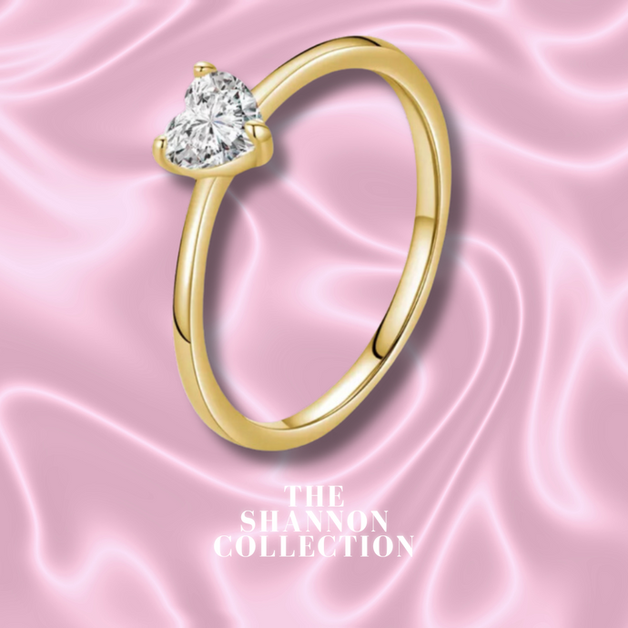 ‘HEART SOLITAIRE’ 18K GOLD PLATED STERLING SILVER RING