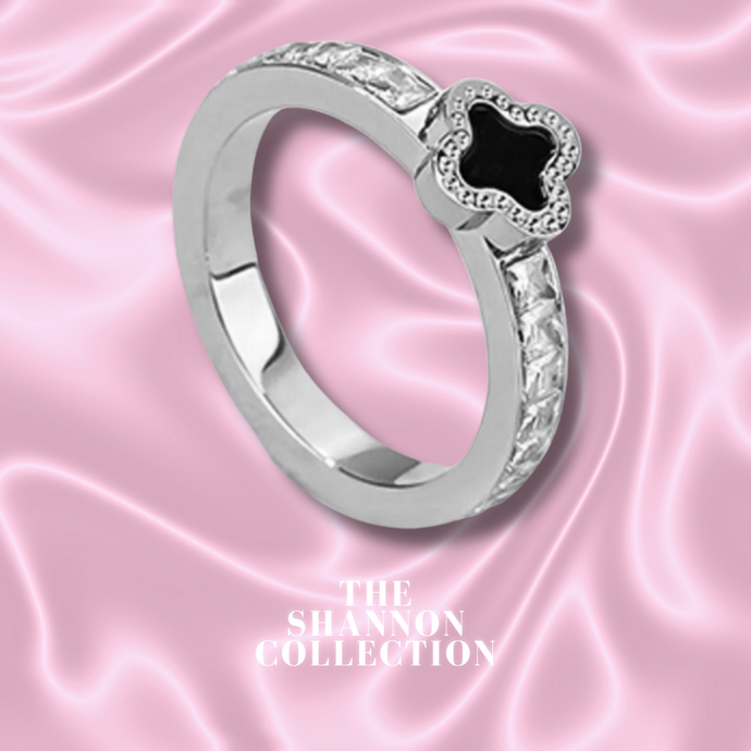 ‘BLACK CLOVER’ STAINLESS STEEL RING