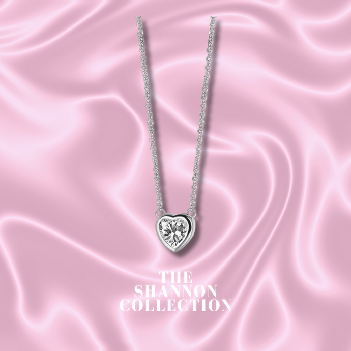 'BEZEL HEART’ STAINLESS STEEL NECKLACE