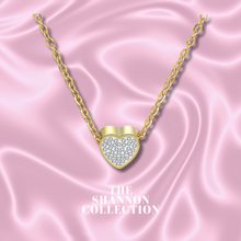 Load image into Gallery viewer, &#39;DIAMANTÉ HEART&#39; 18K GOLD PLATED STAINLESS STEEL NECKLACE
