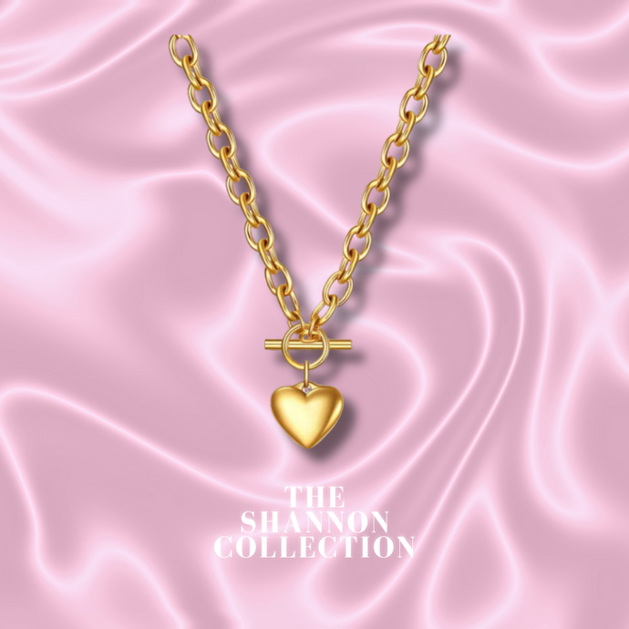 'LOVE T-BAR’ 18K GOLD PLATED STAINLESS STEEL NECKLACE