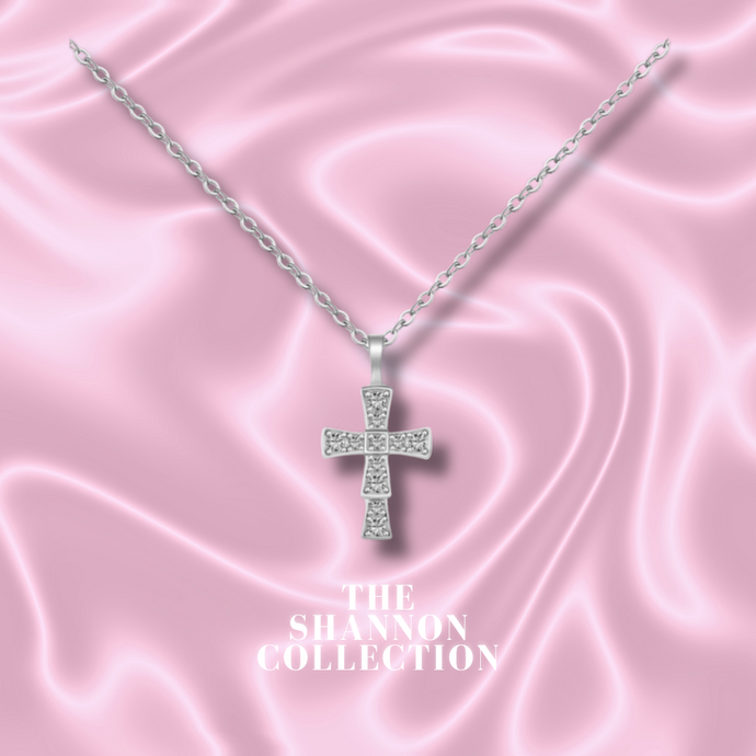 'MIA' STERLING SILVER CROSS NECKLACE