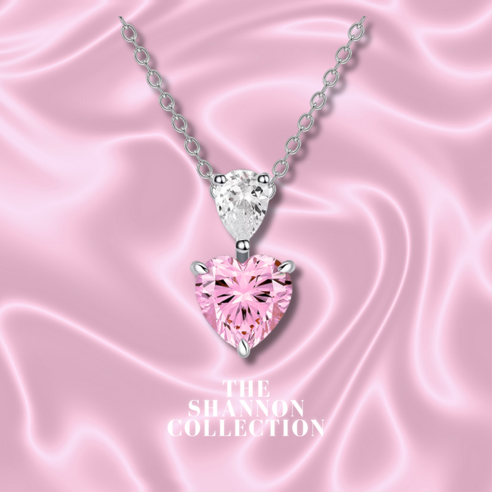 PINK ‘YOU MAKE MY HEART DROP’ STERLING SILVER NECKLACE