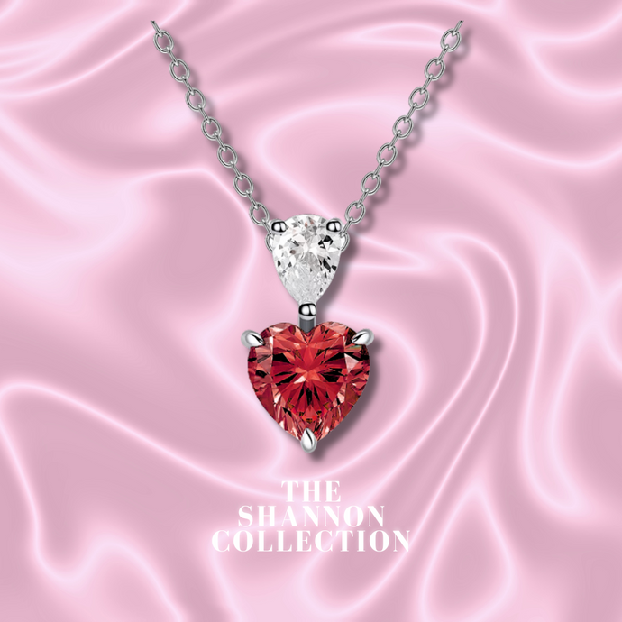 RED ‘YOU MAKE MY HEART DROP’ STERLING SILVER NECKLACE