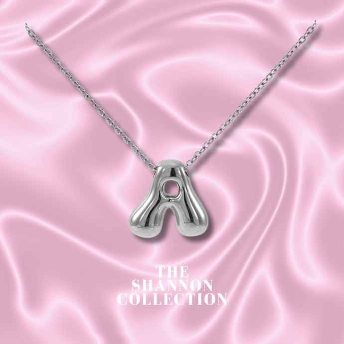 ‘FUNKY BUBBLE INITIAL' STAINLESS STEEL NECKLACE