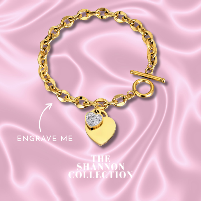 ‘HEART LUXE’ 18K GOLD PLATED STAINLESS STEEL BRACELET