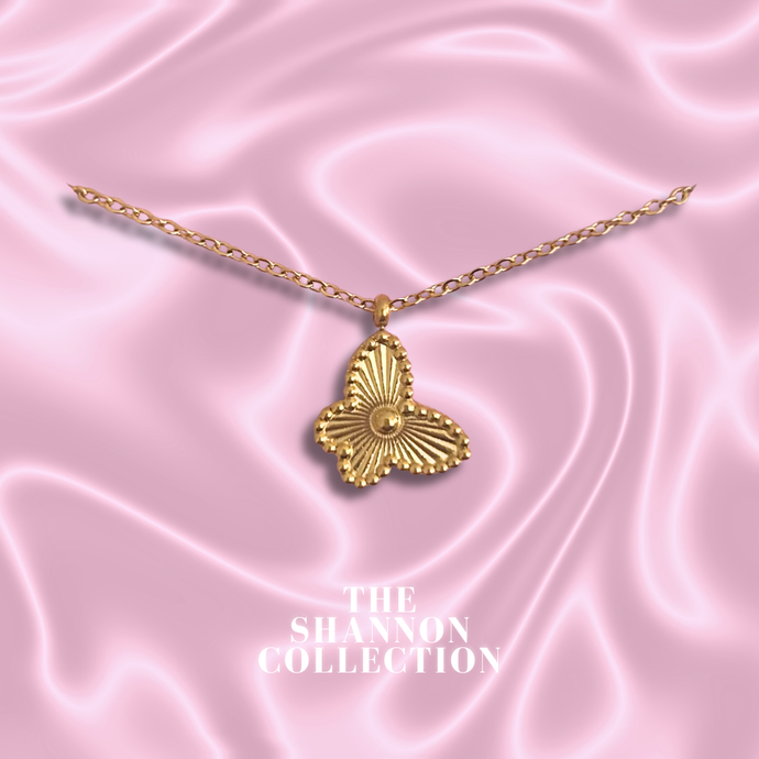 'PREMIUM SINGLE BUTTERFLY' 18K GOLD PLATED STAINLESS STEEL NECKLACE