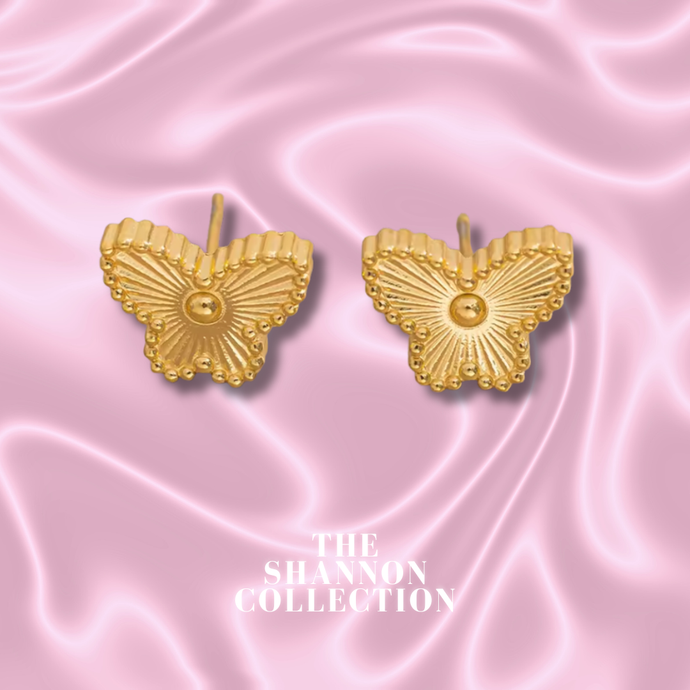 ‘PREMIUM BUTTERFLY' 18K GOLD PLATED STAINLESS STEEL EARRINGS