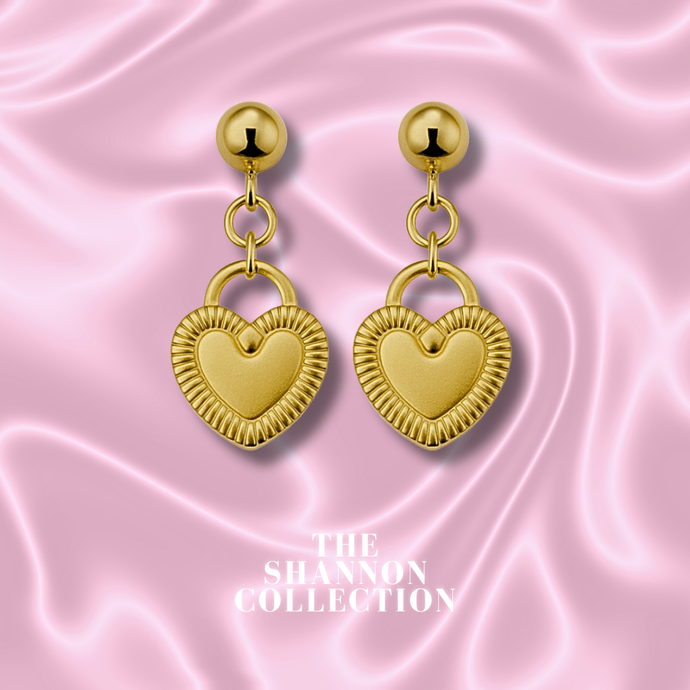 'HEART OF STEEL’ 18K GOLD PLATED STAINLESS STEEL EARRINGS