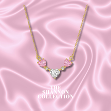 Load image into Gallery viewer, &#39;THREE OF HEARTS’ 18K GOLD PLATED STAINLESS STEEL NECKLACE
