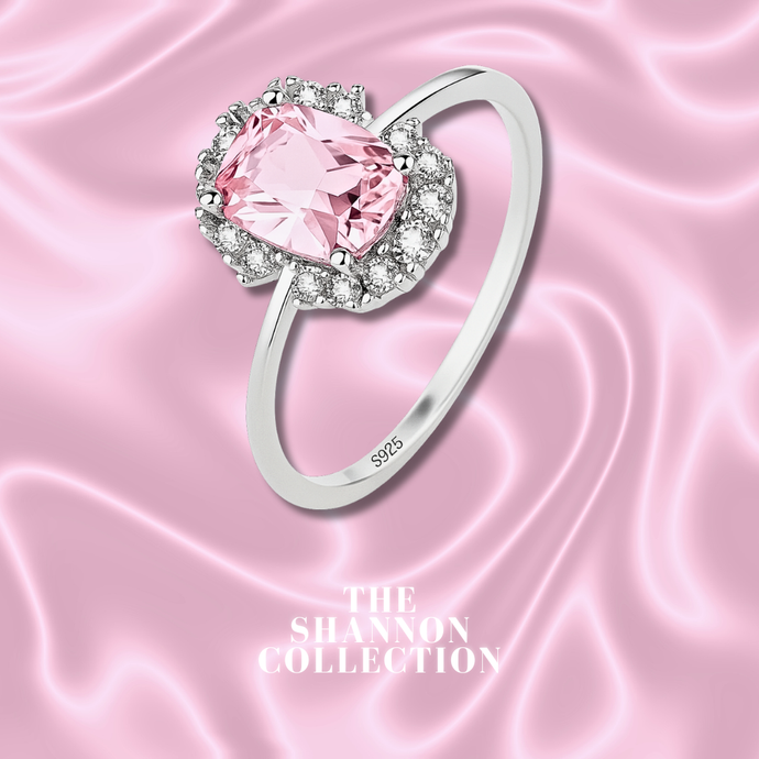 PINK ‘PRINCESS DIANA’ STERLING SILVER RING