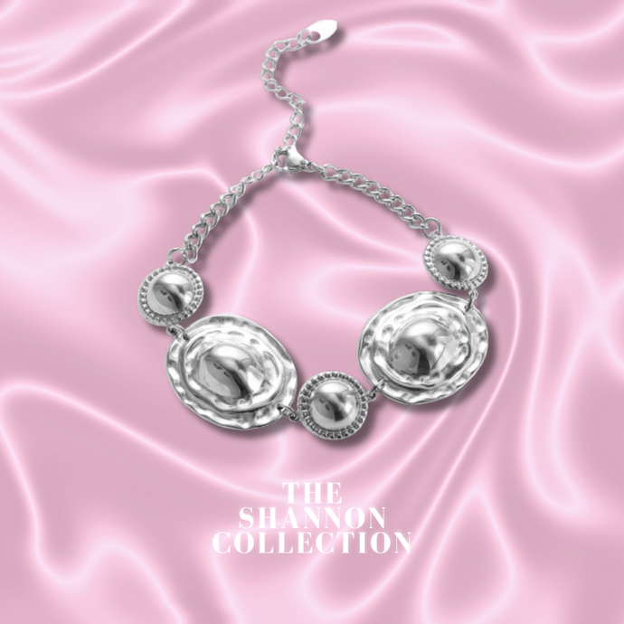 'HAMMERED DOME’ STAINLESS STEEL BRACELET