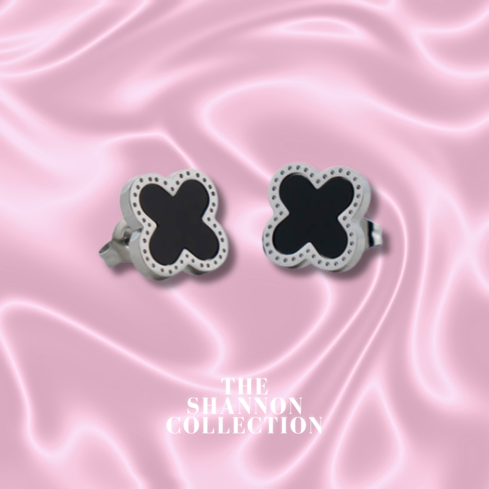 'BLACK CLOVER’ STAINLESS STEEL EARRINGS