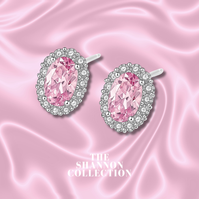 PINK ‘PRINCESS DIANA’ STERLING SILVER EARRINGS