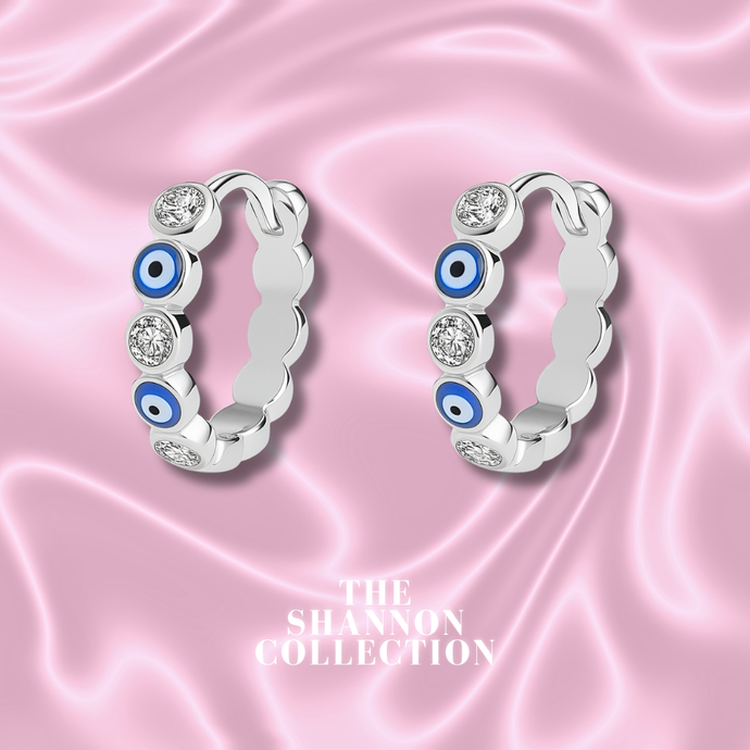 ‘EVIL EYE’ STERLING SILVER EARRINGS